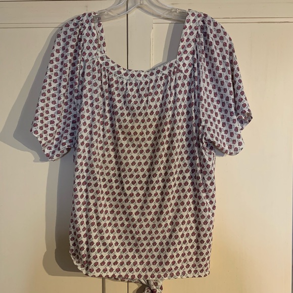 Lucky Brand Square Neck Tie Hem Top - Picture 4 of 7